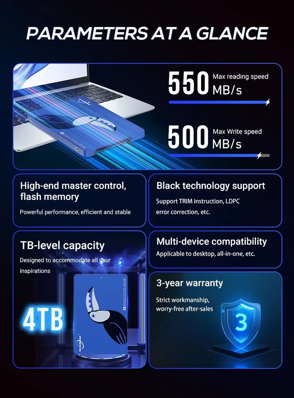SSD Walram 512gb Novo - Foto 2
