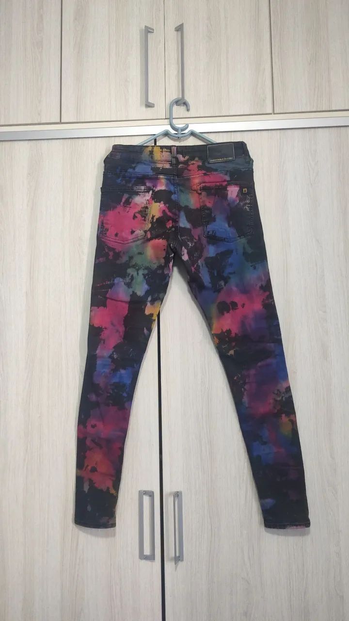 Calça jeans tie-dye 38 Skinni  - Foto 2