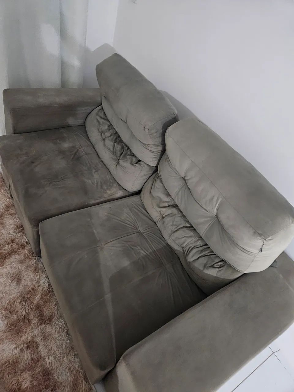 Sofá 2 Lugares Retrátil e Reclinável Cinza  - Foto 3