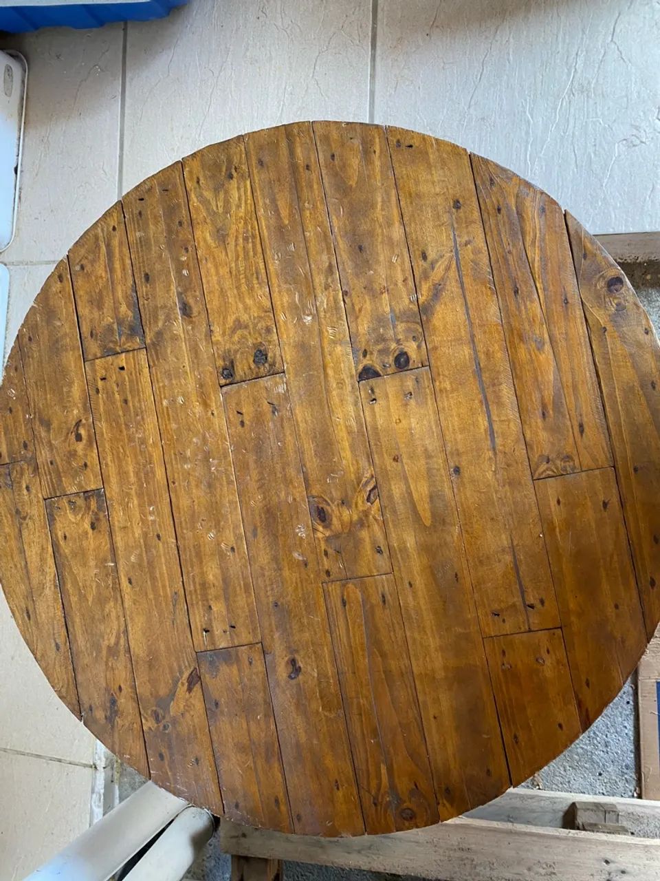 Mesa de centro decorativa rústica em madeira  - Foto 3