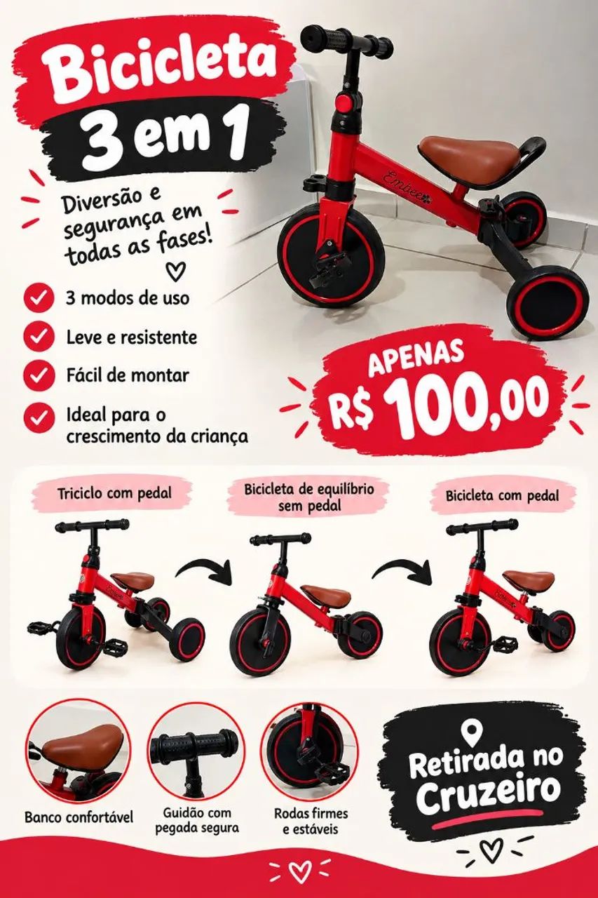 Bicicleta 3 em 1