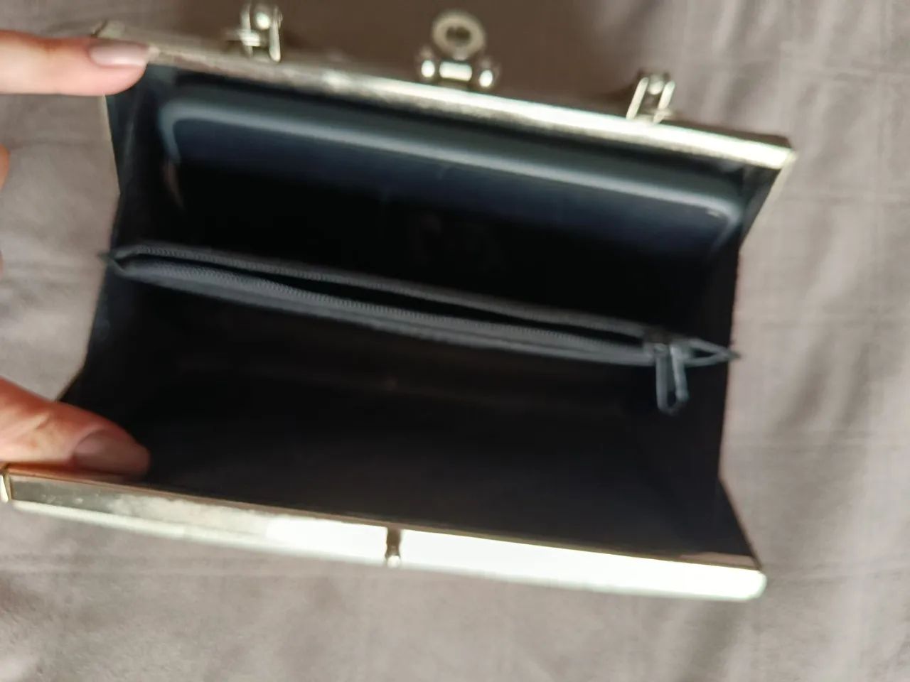 Bolsa de mão prata - Foto 5