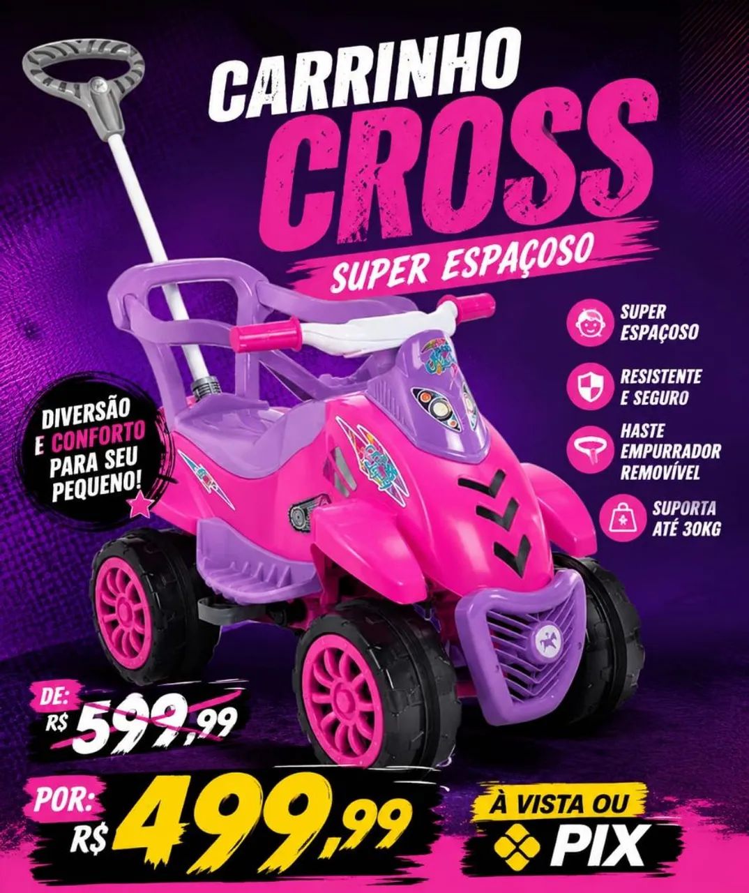 Carrinho Cross infantil R$ 499.00