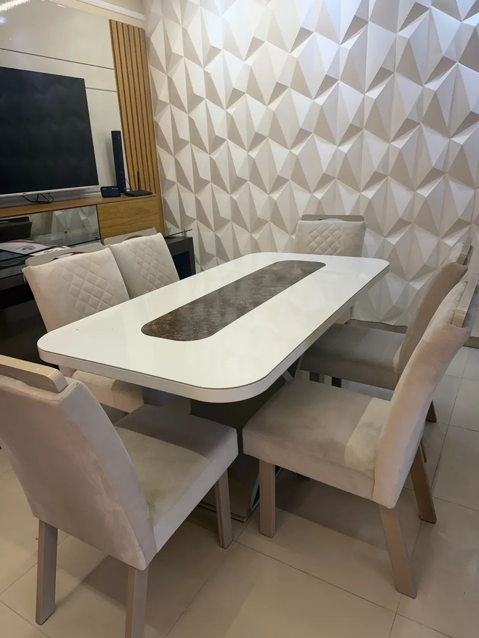 MESA E CADEIRAS DE LUXO EM ÓTIMO ESTADO  - Foto 2