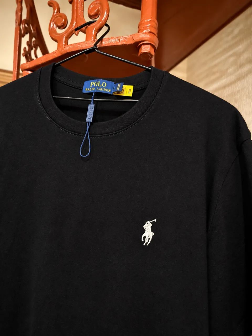 CAMISA RALPH LAUREN PRETA, PONY BRANCO - Foto 4