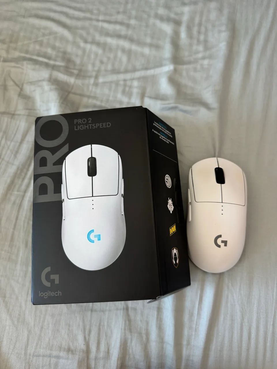Mouse Sem Fio Logitech G Pro 2 Rgb Branco 32k Dpi 910-007301