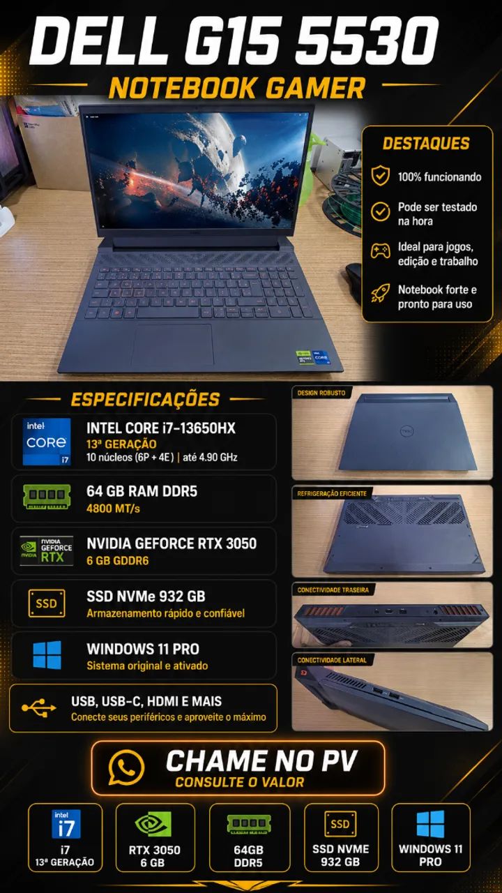 ? DELL G15 5530 ? NOTEBOOK GAMER