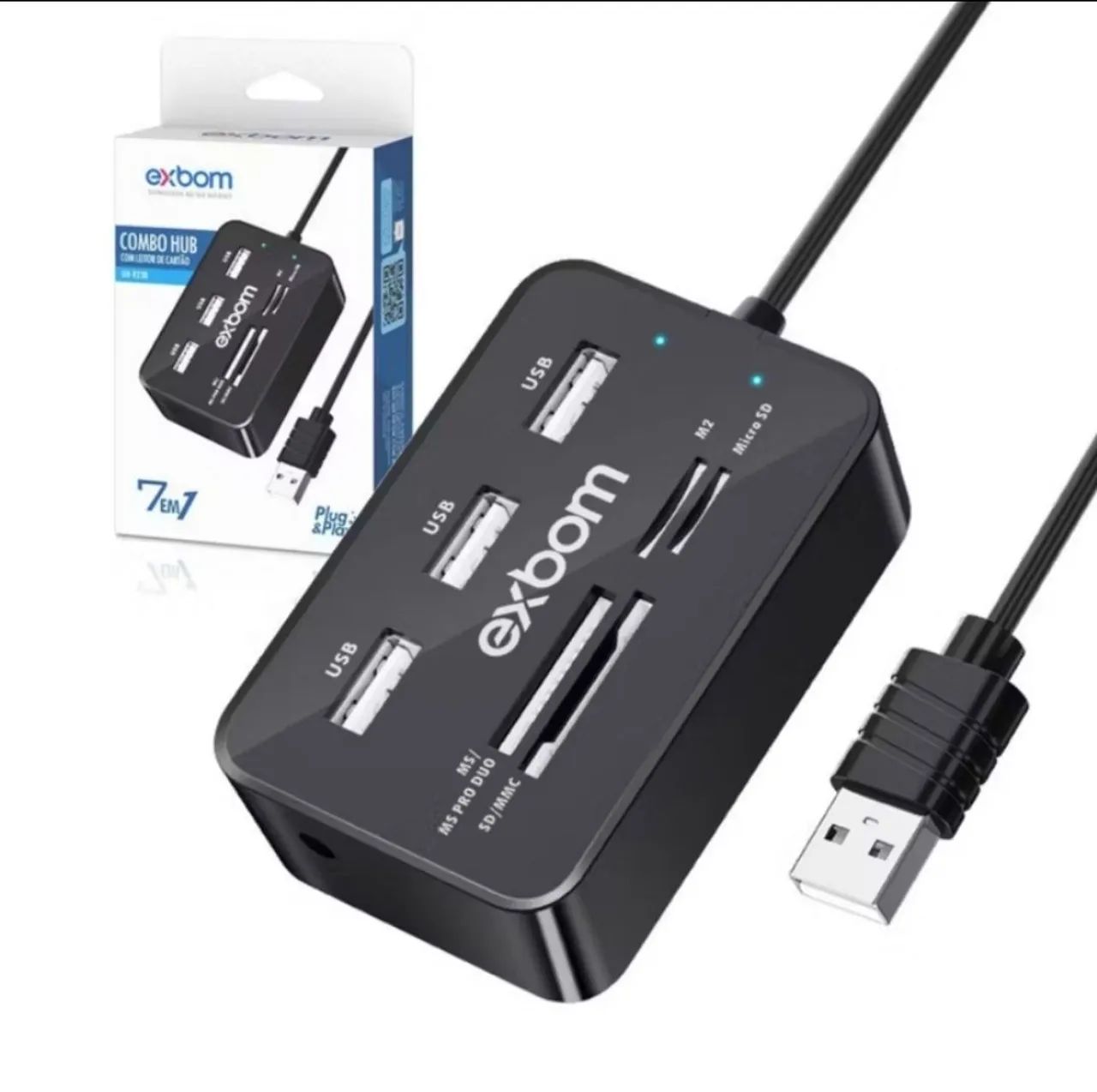 Exbom hub usb para pc 7 em 1 - Foto 2