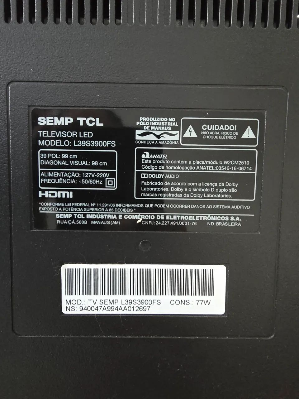Smart TV 39" SEMP TCL Full HD - Perfeito Estado - Foto 3