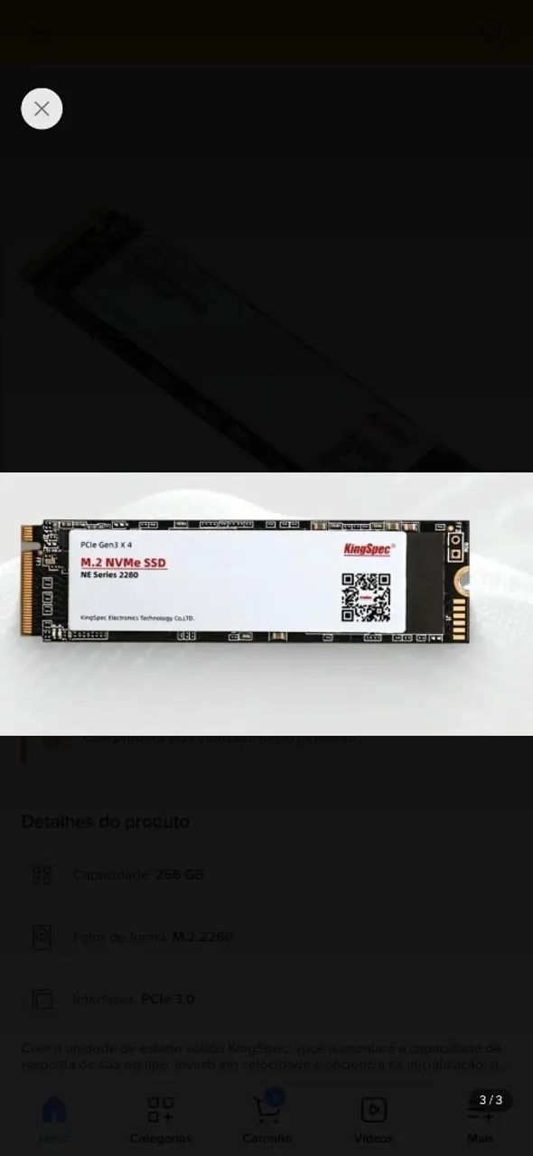 SSD KINGSPEC 256GB - Foto 2