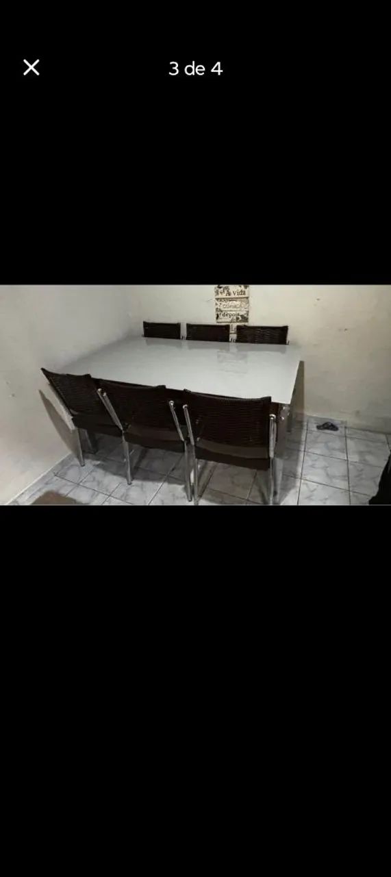 Mesa de vidro com 6 cadeiras  - Foto 3