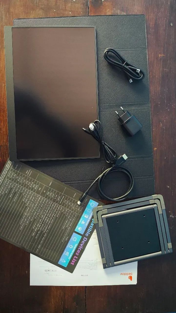 Monitor portátil 19 polegadas 2,5k 120hz, lembrando que ele está novo. 