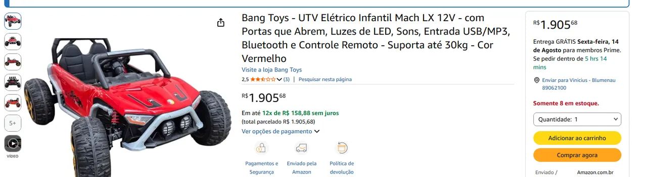 UTV Eletrico Infantil  - Foto 5