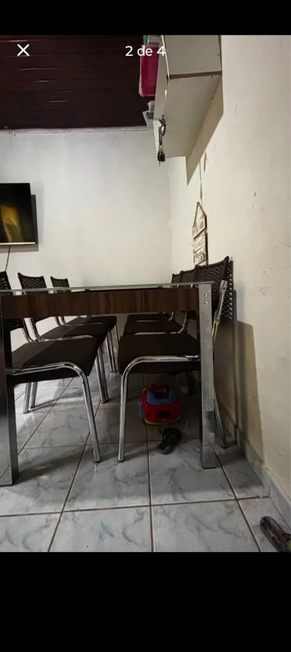Mesa de vidro com 6 cadeiras  - Foto 2