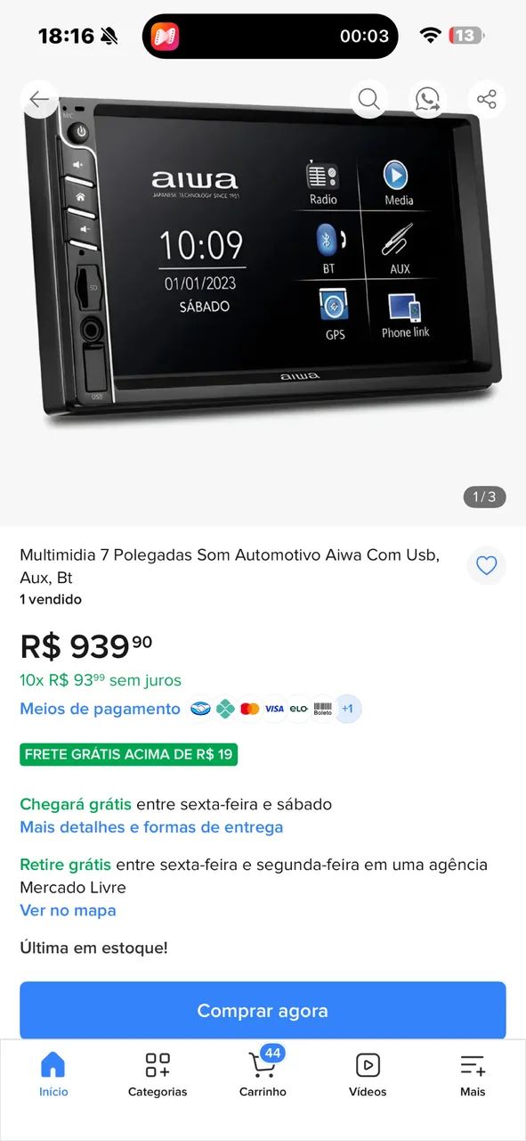 Multimídia 7 polegadas - Foto 2