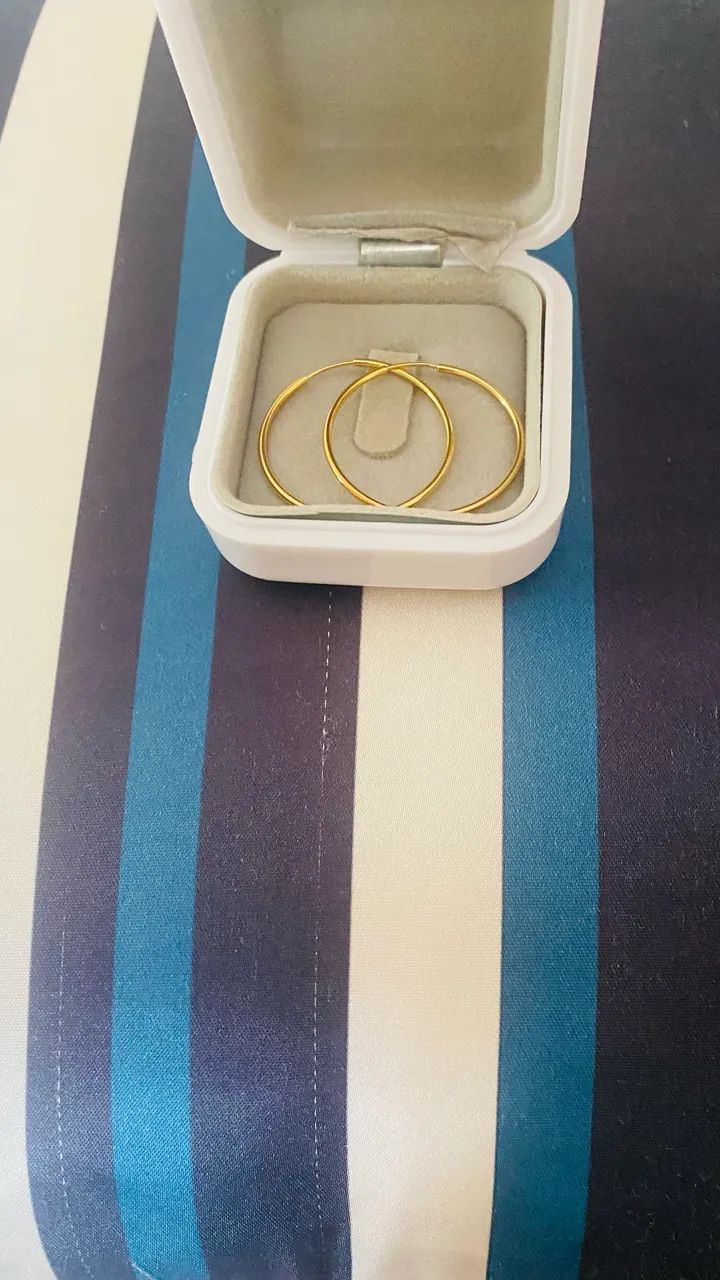 Brinco de argola ouro 18k - Foto 3