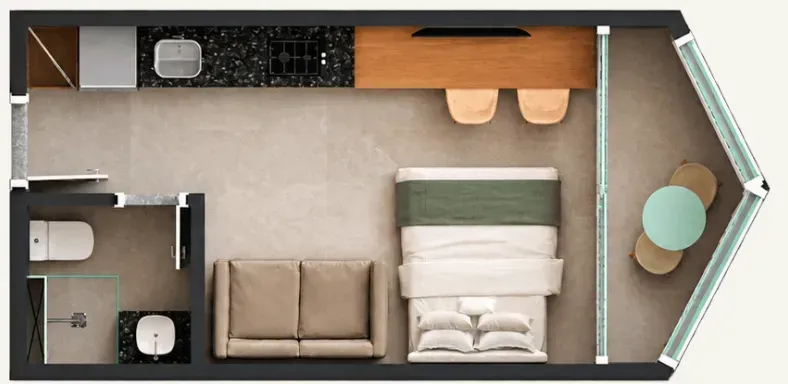 PLANTA 22m²
