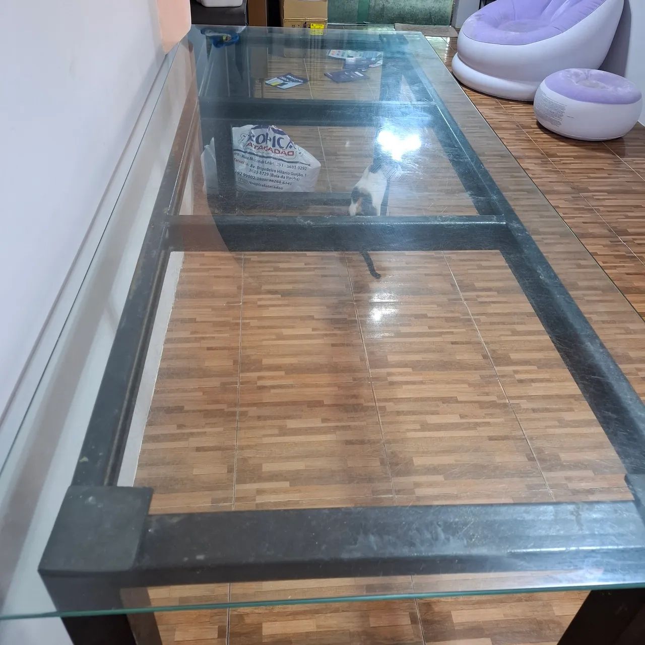 Mesa de vidro ,base de ferro 1.500 - Foto 4