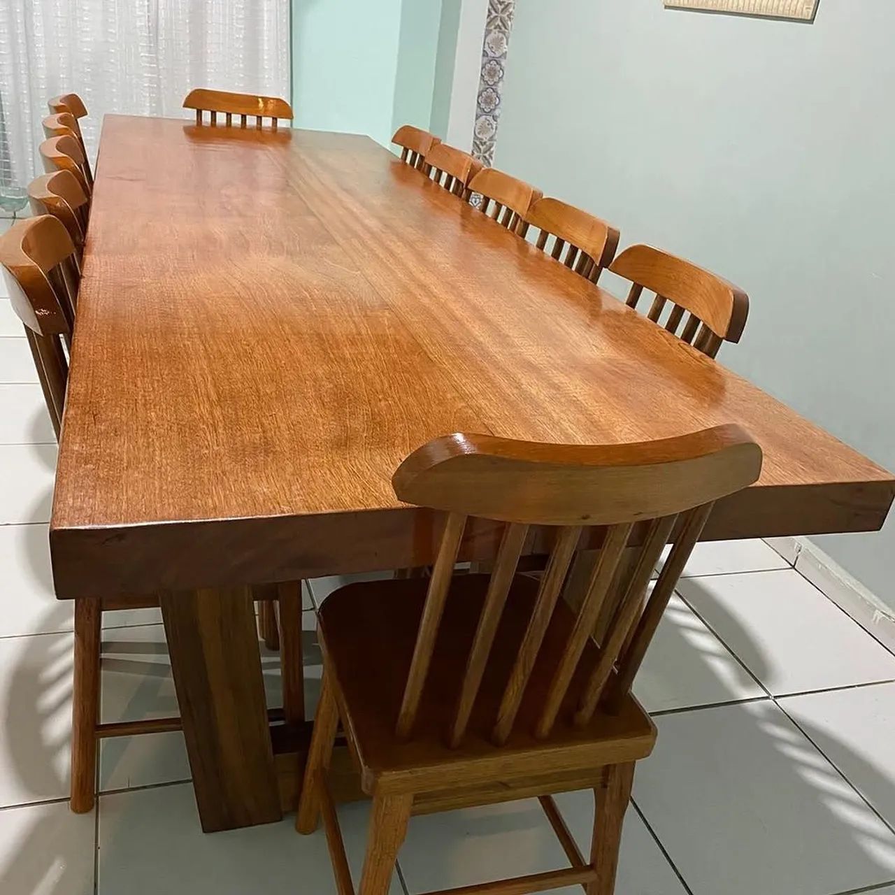 MESA EM JATOBÁ 12 CADEIRAS MACIÇA  - Foto 4