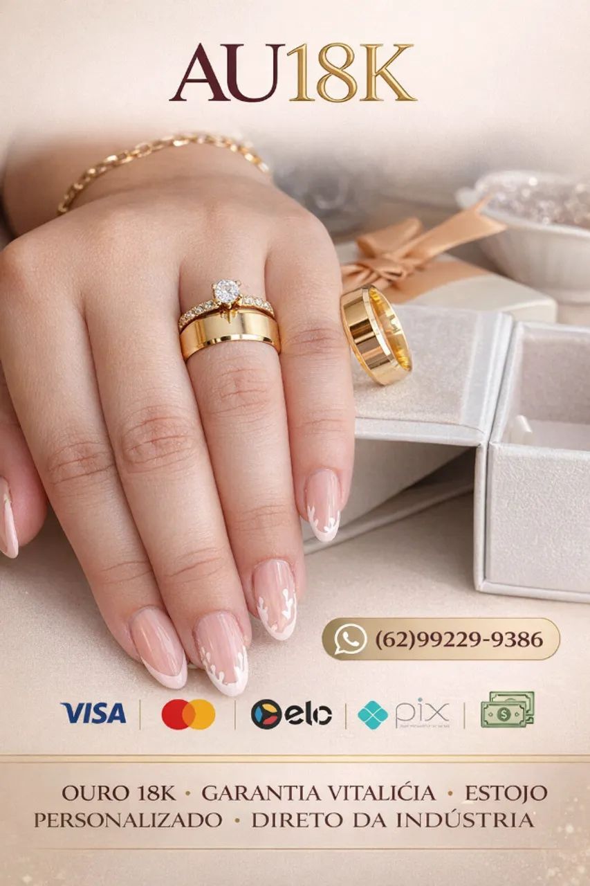 Par de Aliança em Ouro 18k