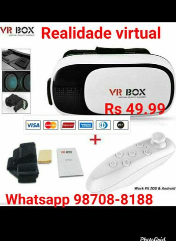 VR BOX óculos de realidade virtual c/controle