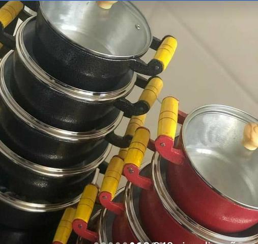Jogo de panelas aluminio batido (5) peças APARTIR DE 179.90 faço entrega passa CARTÃO - Foto 5
