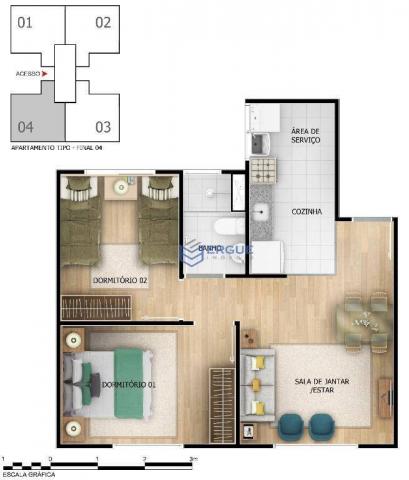 Apartamento minha casa minha vida com 2 dormitórios à venda, por R$ 128.000 - Passaré - Fo - Foto 12