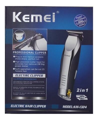 Maquina Detalhe Corte Cabelo Portatil Kemei 2 In 1 Km-1324