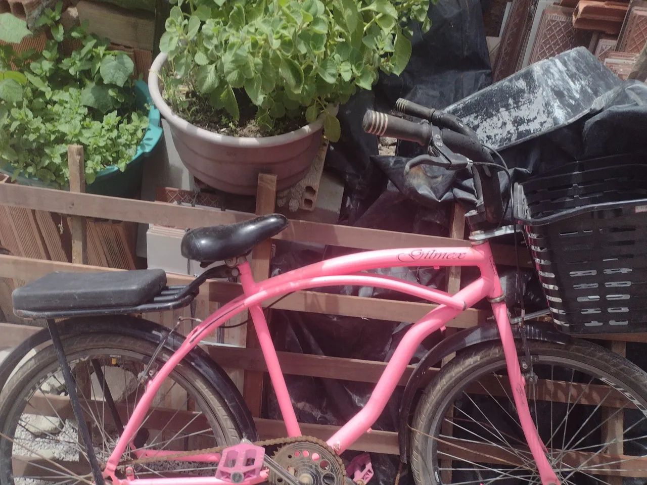 Bicicleta rosa feminina