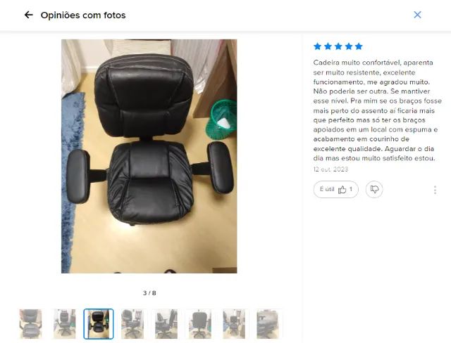 Cadeira Executiva Korpex Preta premium seminova - Foto 5
