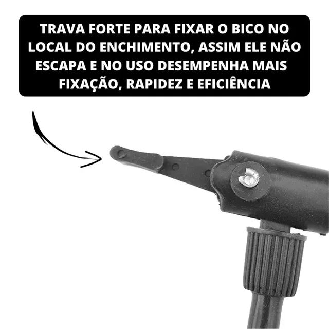 Bomba De Ar Encher Pneu Bike Bicicleta Moto Bola alta pressão - Foto 5