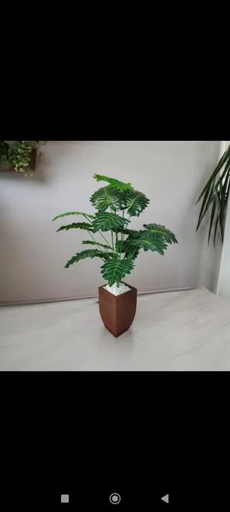 Arranjo Planta Artificial Bananinha + Vaso Polietileno Decoração - Foto 4