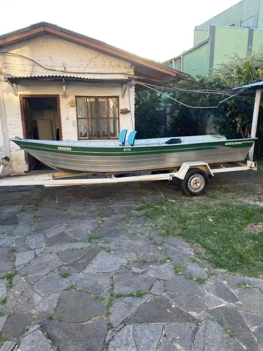 Barco alumínio com carreta rodoviária - Foto 3