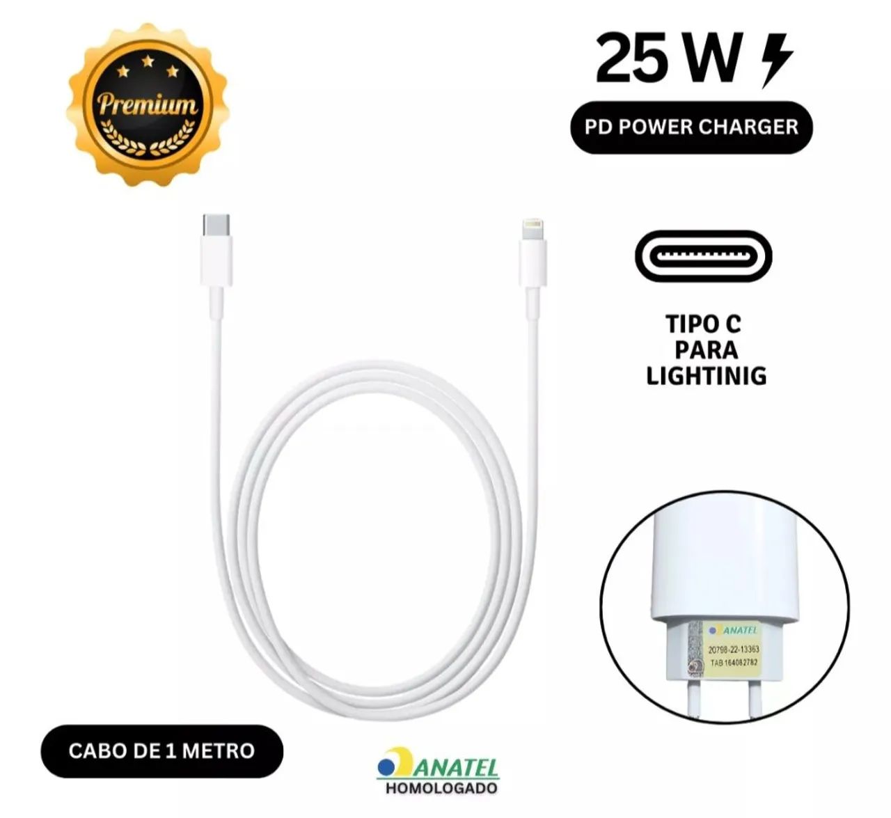 Carregador 25W USB-C para iPhone - Original - Foto 6