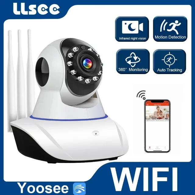 Camera de Segurança com 3 Antena wifi IP 1080P