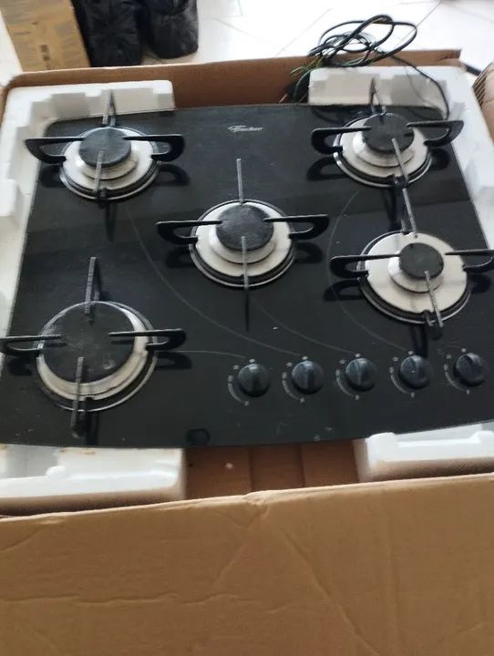 Fogão de Mesa Fischer 5 Bocas Preto- Usado Excelente Estado - Foto 5