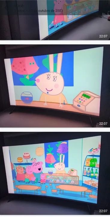 Vendo tv CURVA 55' SAMSUNG MU 7500. com defeito na tela. Mancha a esquerda.  