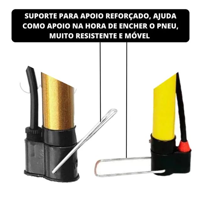 Bomba De Ar Encher Pneu Bike Bicicleta Moto Bola alta pressão - Foto 4