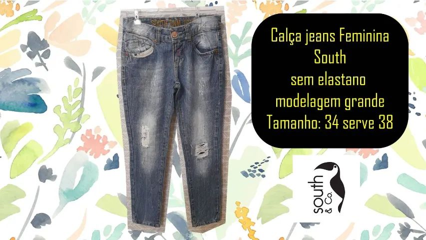 Calça fashion tamanho 34 feminina