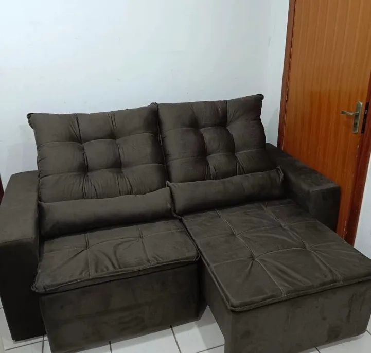 SOFÁ MOLAS D28 SUEDE NOVO LACRADO ENTREGO PAGA NA ENTREGA  - Foto 2