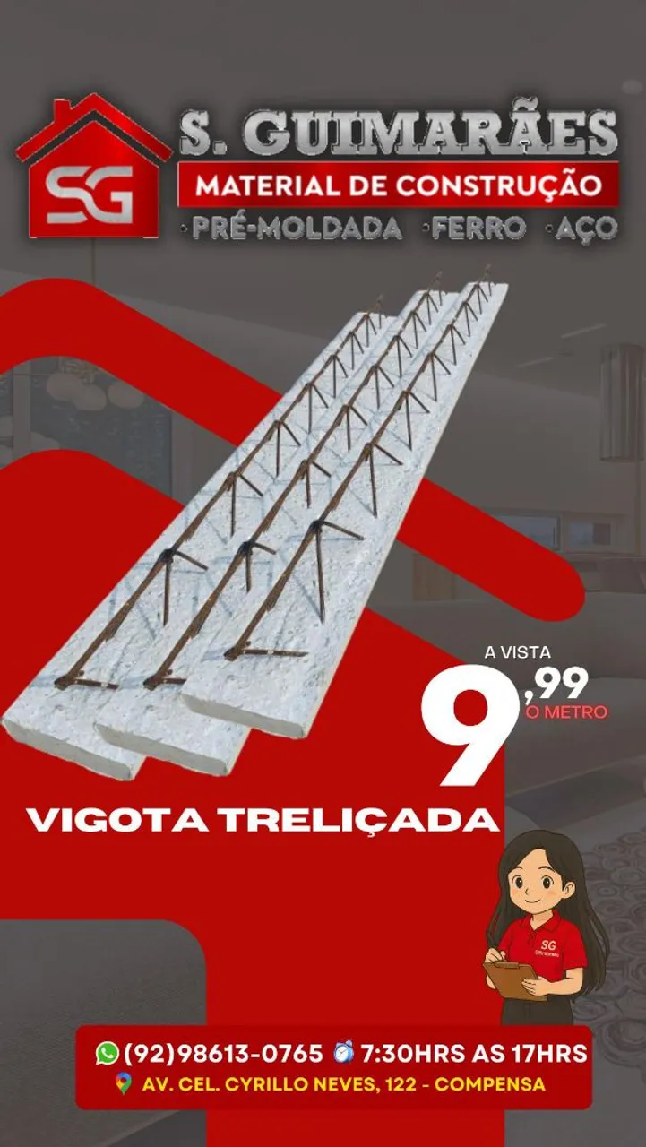 Vigota Treliçada a R$9,99/metro