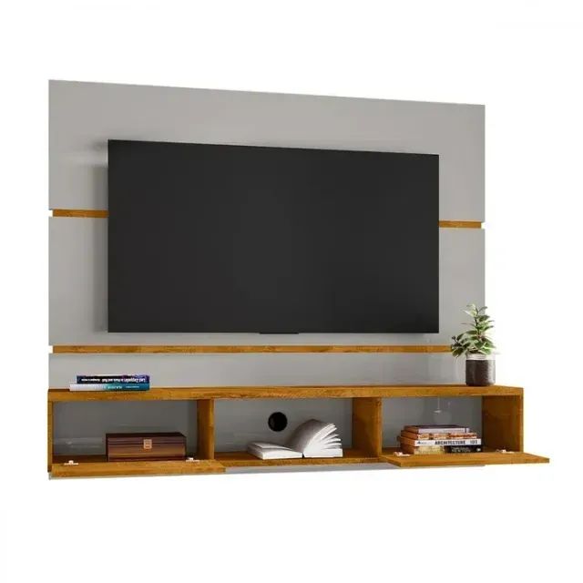 Painel Âmbar Off White/Ipê ate 65 polegadas  - Foto 2