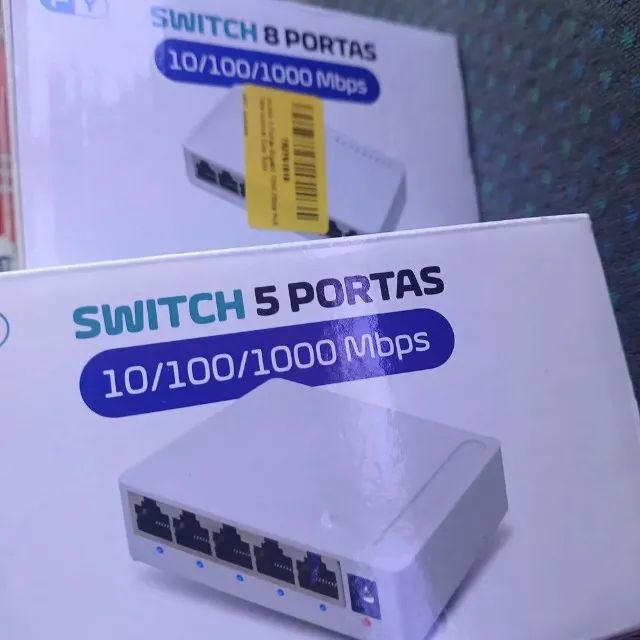 Switch 5 Portas Knup Gigabit De Rede Hub 1000mbps Rj45 Bivolt Lan