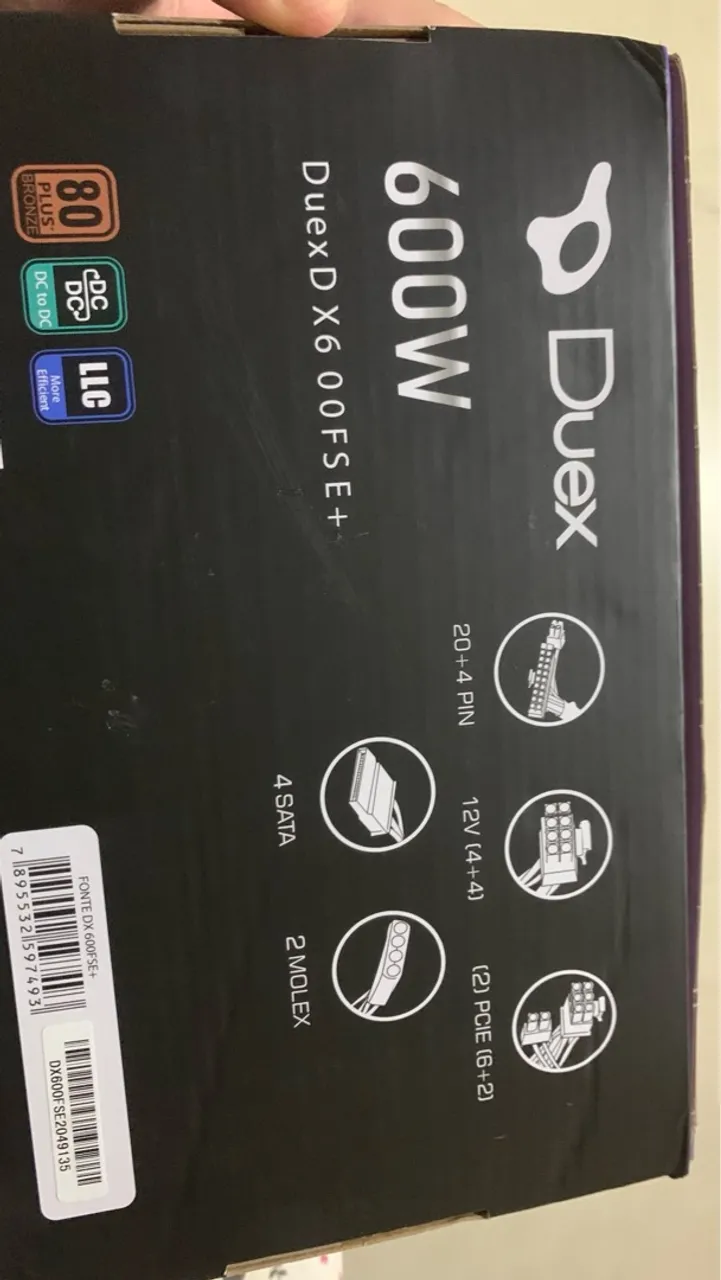 Fonte duex 600w 80plus bronze
