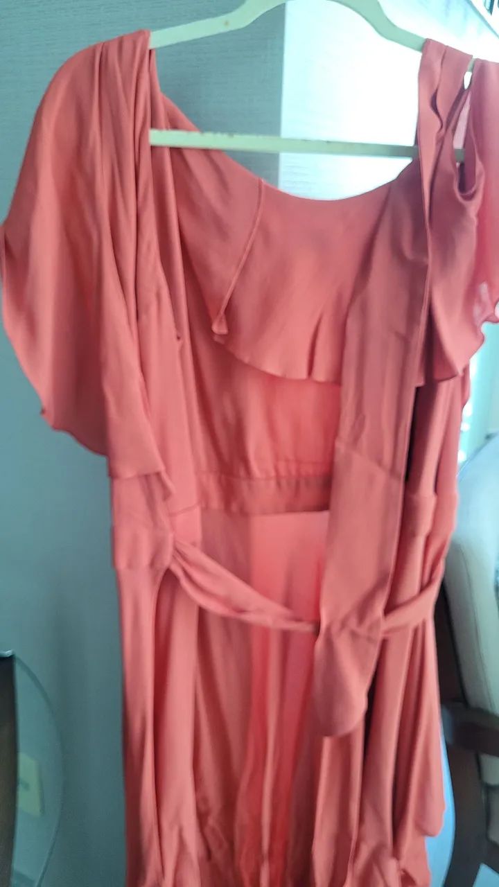 Vestido Laranja com Detalhes - Foto 3