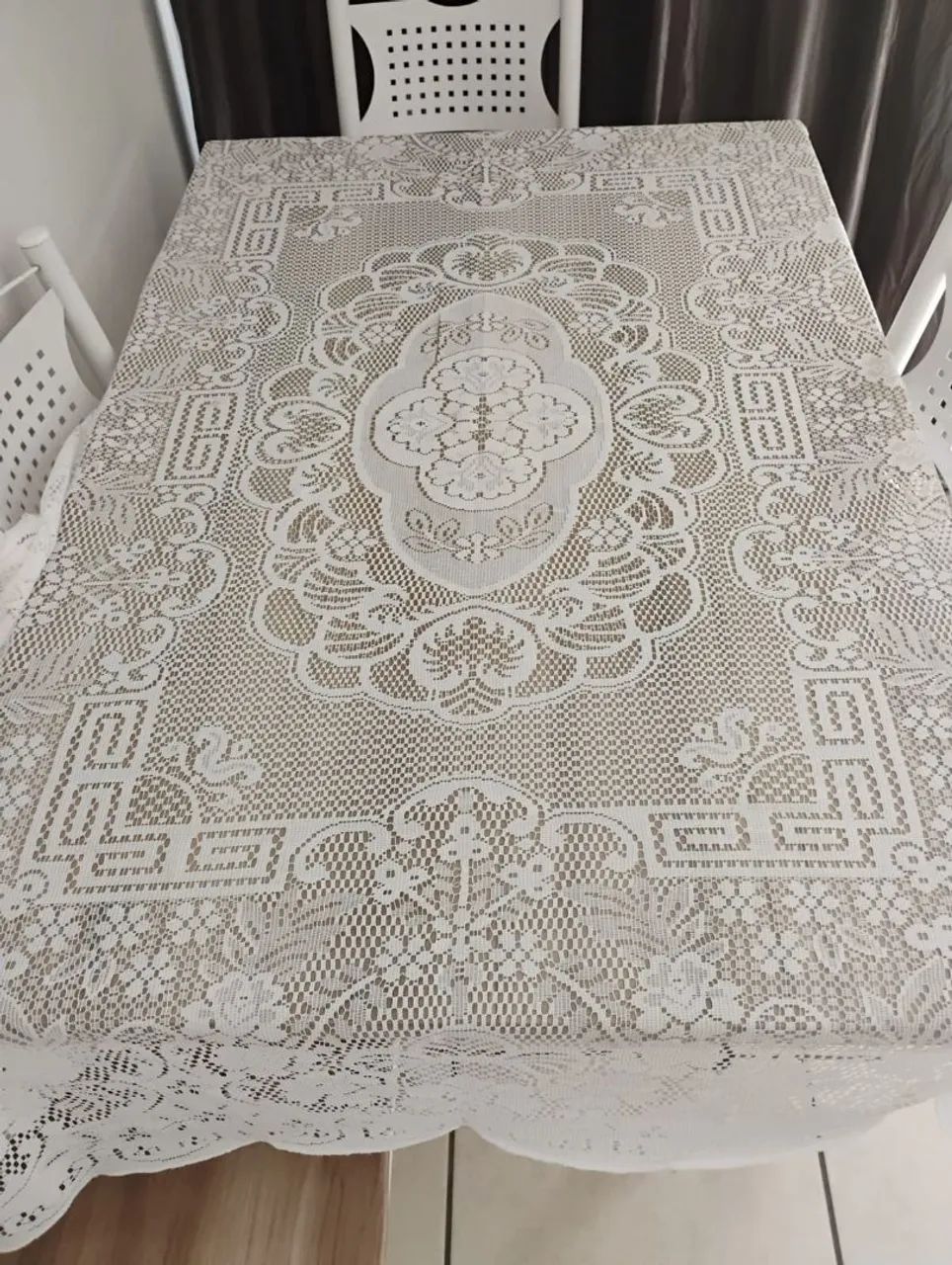 Par de toalhas de renda para mesa jantar lindíssimas para decorar sua mesa  - Foto 2