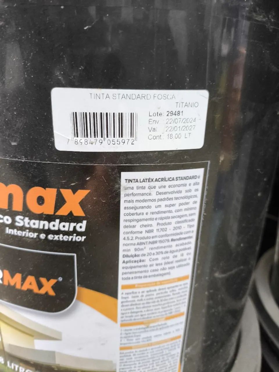Tinta EXTERNA acrílica 18L Cinza R$199,00 - Foto 2