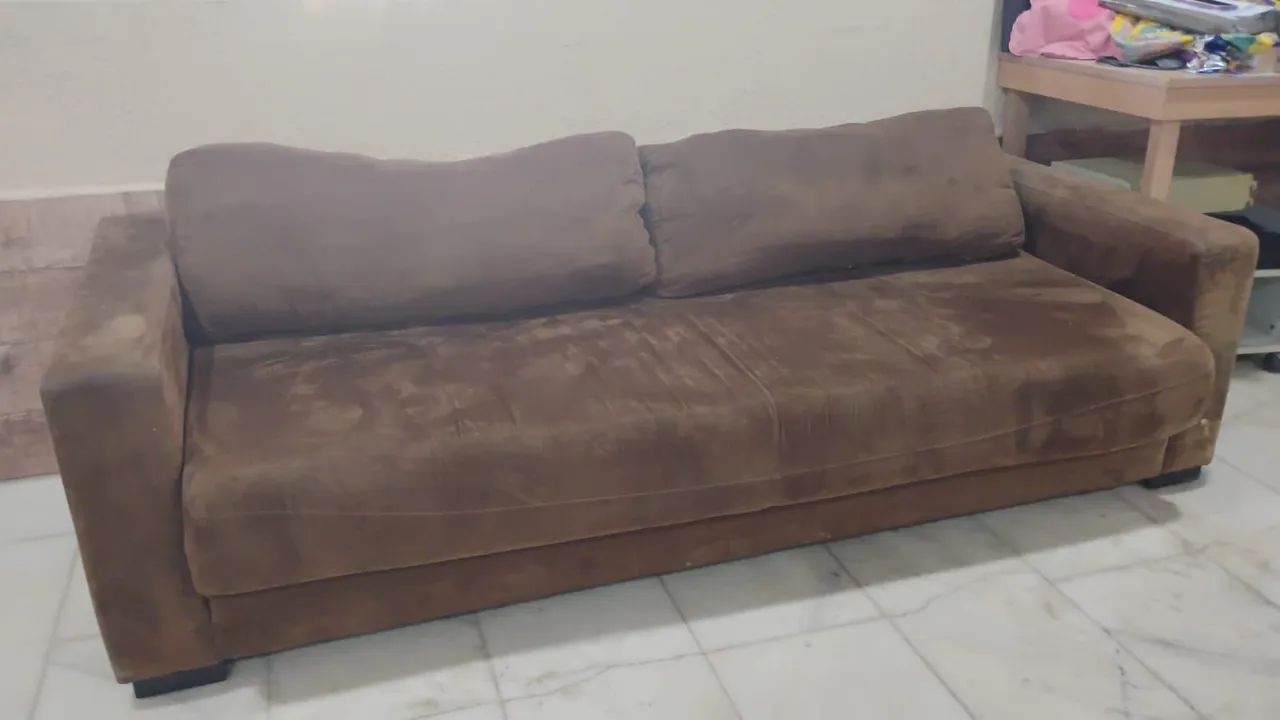 Sofá Cama Marrom 3 Lugares