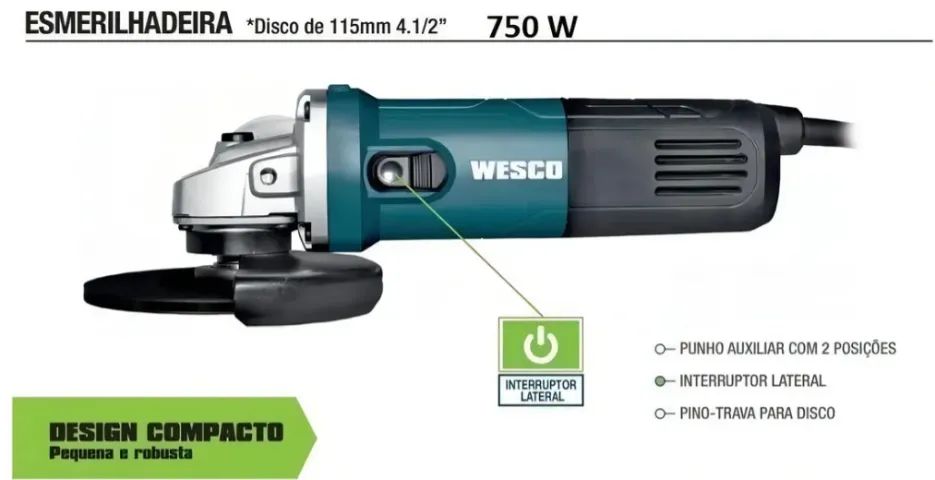 WS4740 - ESMERILHADEIRA ANGULAR 750W64840852157187123