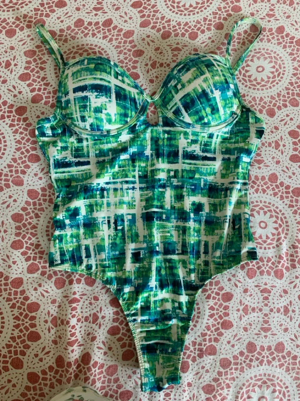 Body estampado verde e azul